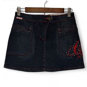 G-Unit Embroidered Logo Denim Mini Skirt